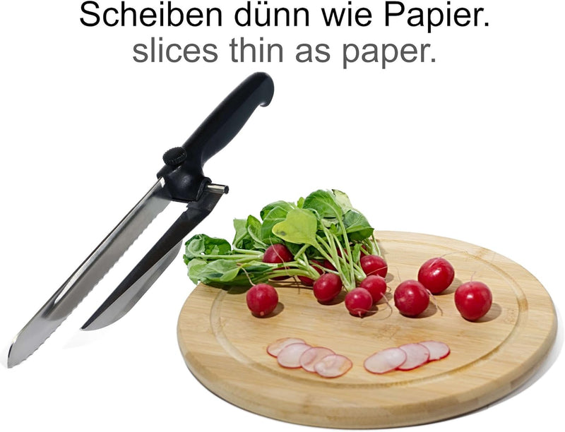 NOVA Brotmesser mit Abstandshalter für Brot, Wurst, Käse, Fleischkäse, aus rostfreiem Edelstahl gear
