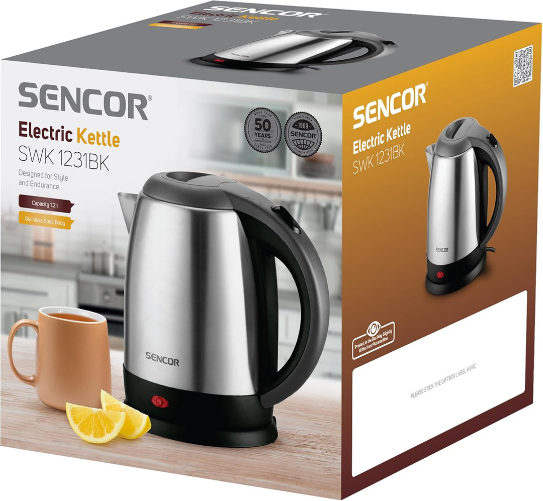 Wasserkocher SWK 1231BK SENCOR 1.2 Liter Black, 1.2 Liter Black