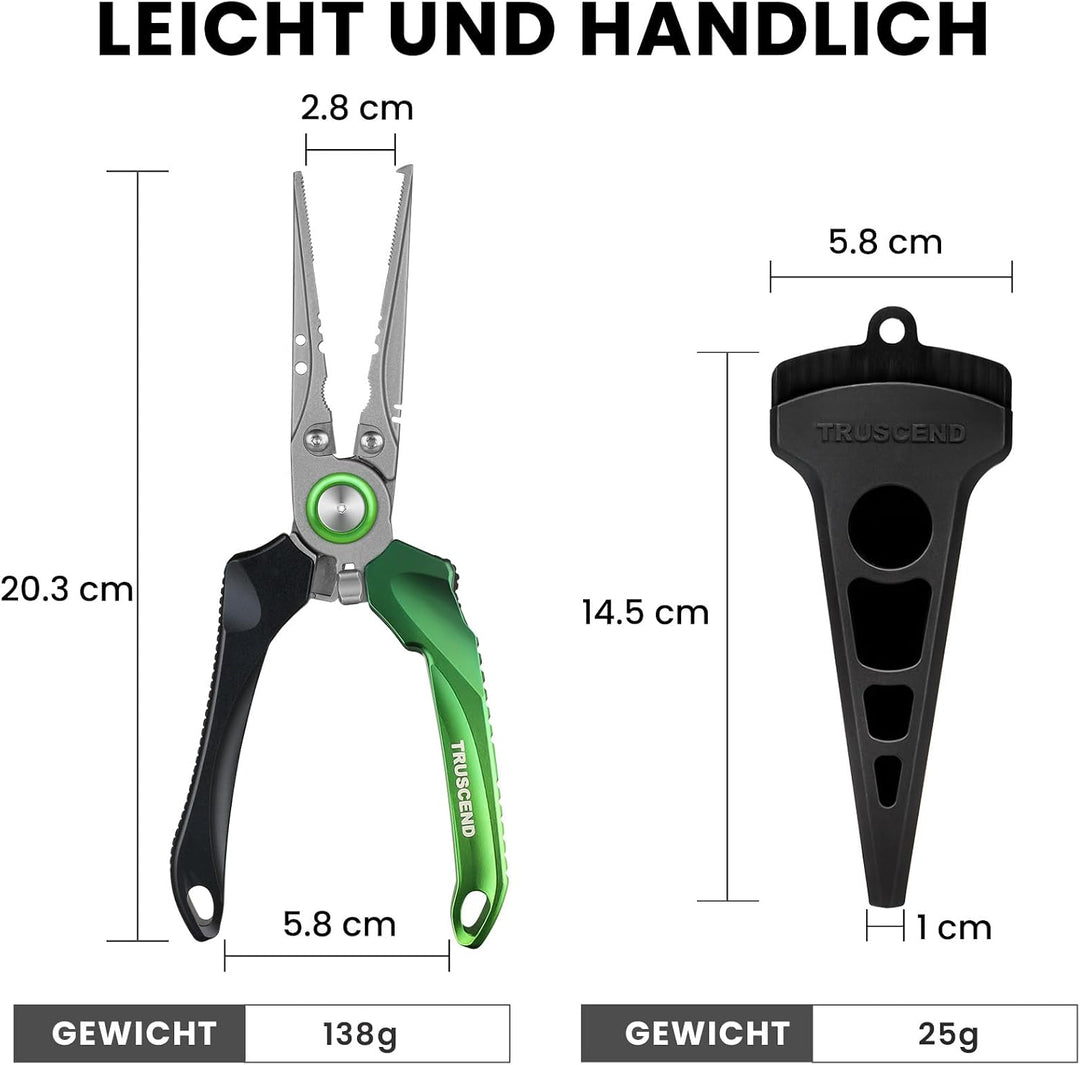 TRUSCEND Arretierbare Angelzangen Set, Multifunktionelles Angelzubehör | Einfach zu Bedienen, Handli