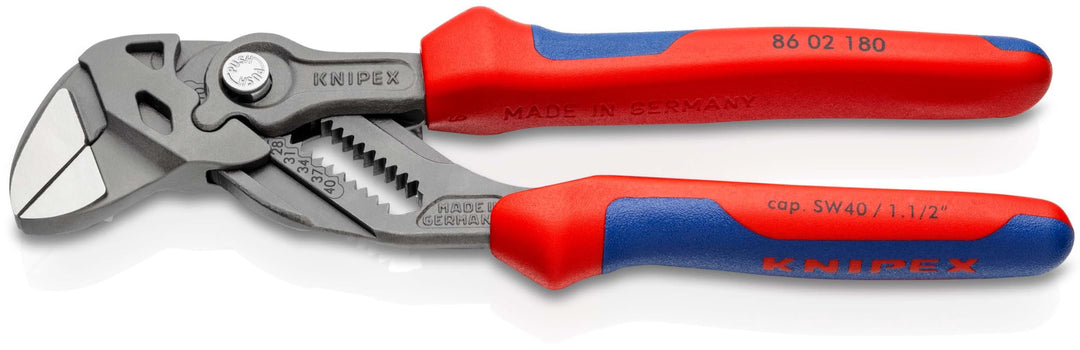KNIPEX Zangenschlüssel, Multi-Schraubenschlüssel, Chrom-Vanadium, atramentiert, mit 2K-Griffen, 180