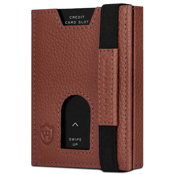 VON HEESEN Slim Wallet mit XL Münzfach &amp; RFID-Schutz - Leder Geldbeutel - Mini Geldbörse für Herren