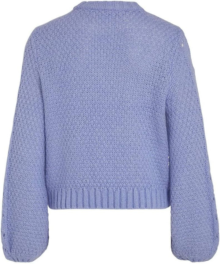 Vila Damen Visultan Knit O-Neck L/S Top-Noos Strickpullover XS Pale Iris/Detail:melange, XS Pale Iri