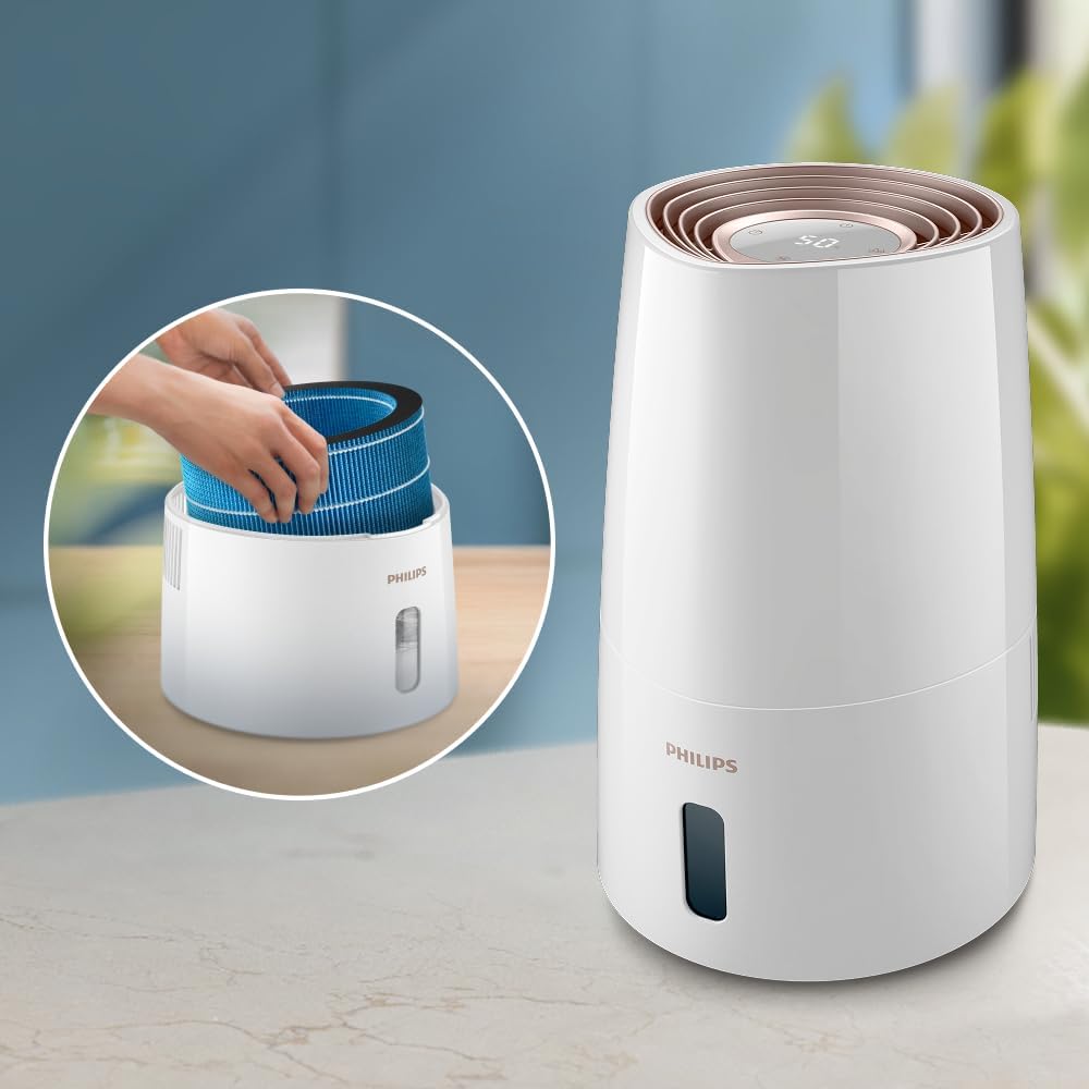 Philips Original Ersatzfilter FY3446/30 für Luftbefeuchter HU3916 und HU3918, 3-schichtiger Filter,
