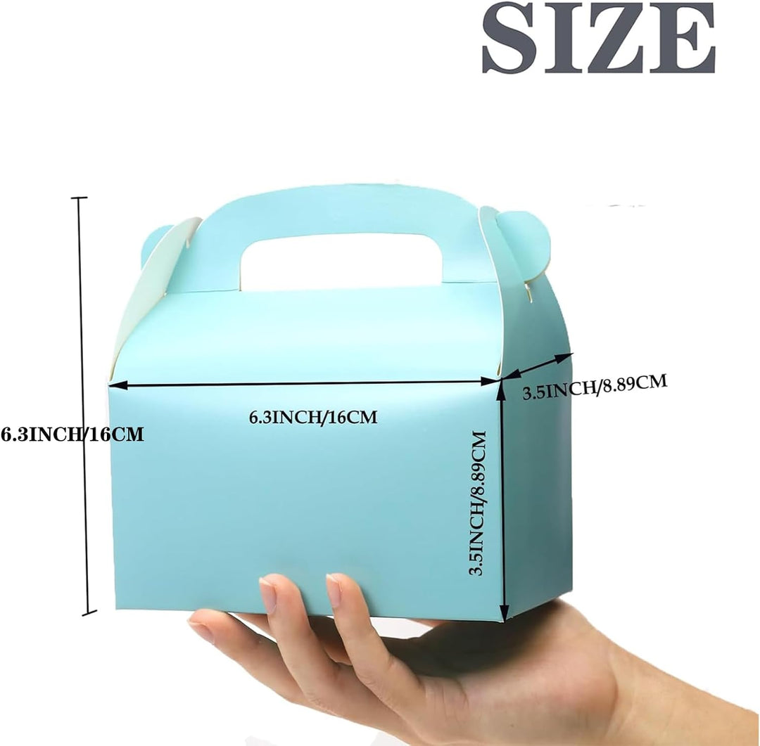 Oletx 30 Stück Blaue Party Gastgeschenk Boxen Geschenkboxen Giebelpapier Geschenkboxen mit Griffen P
