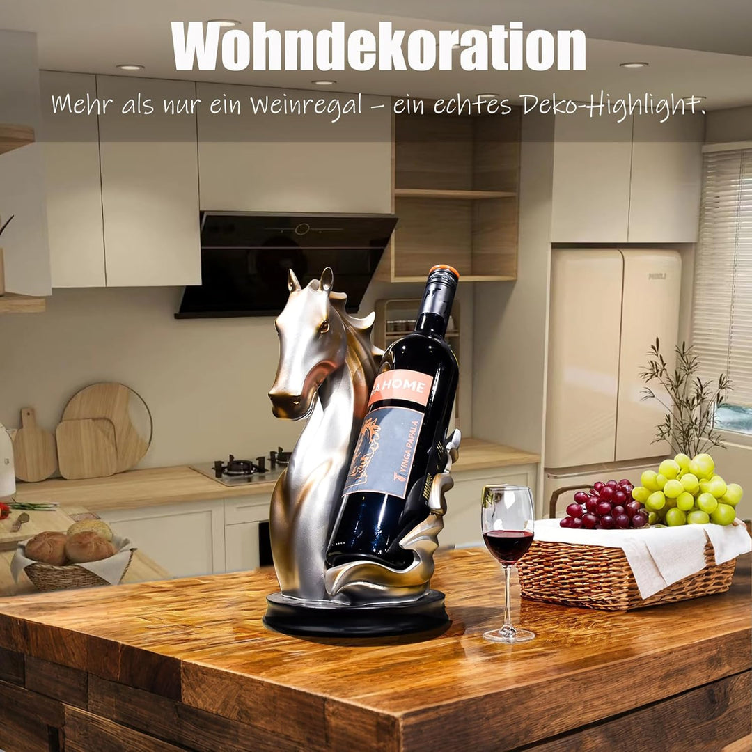 YINGAVERSAI Weinflaschenhalter Weinregale Tischpferd Statue als Zuhause Küche Weinkeller Dekorative