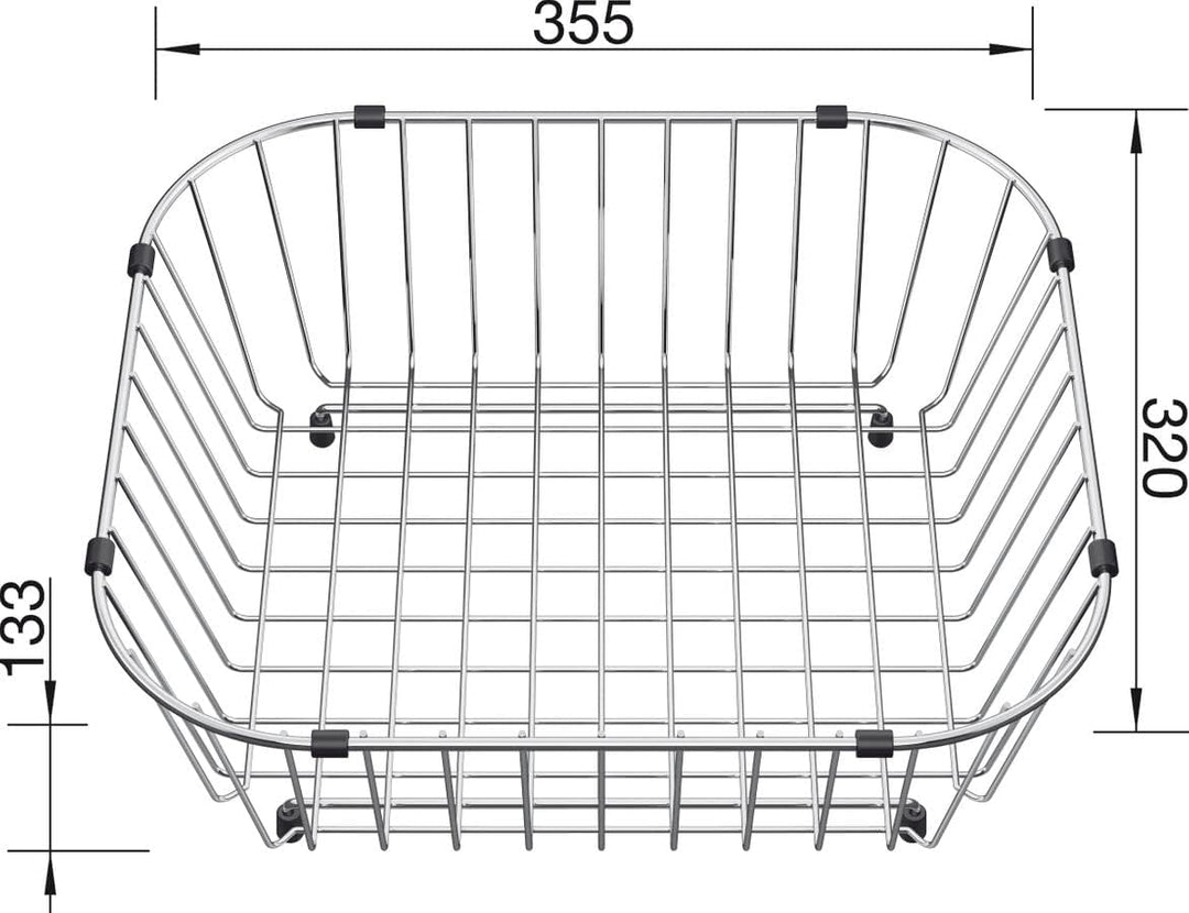 BLANCO Geschirrkorb aus Edelstahl | 355 x 320 x 133 mm