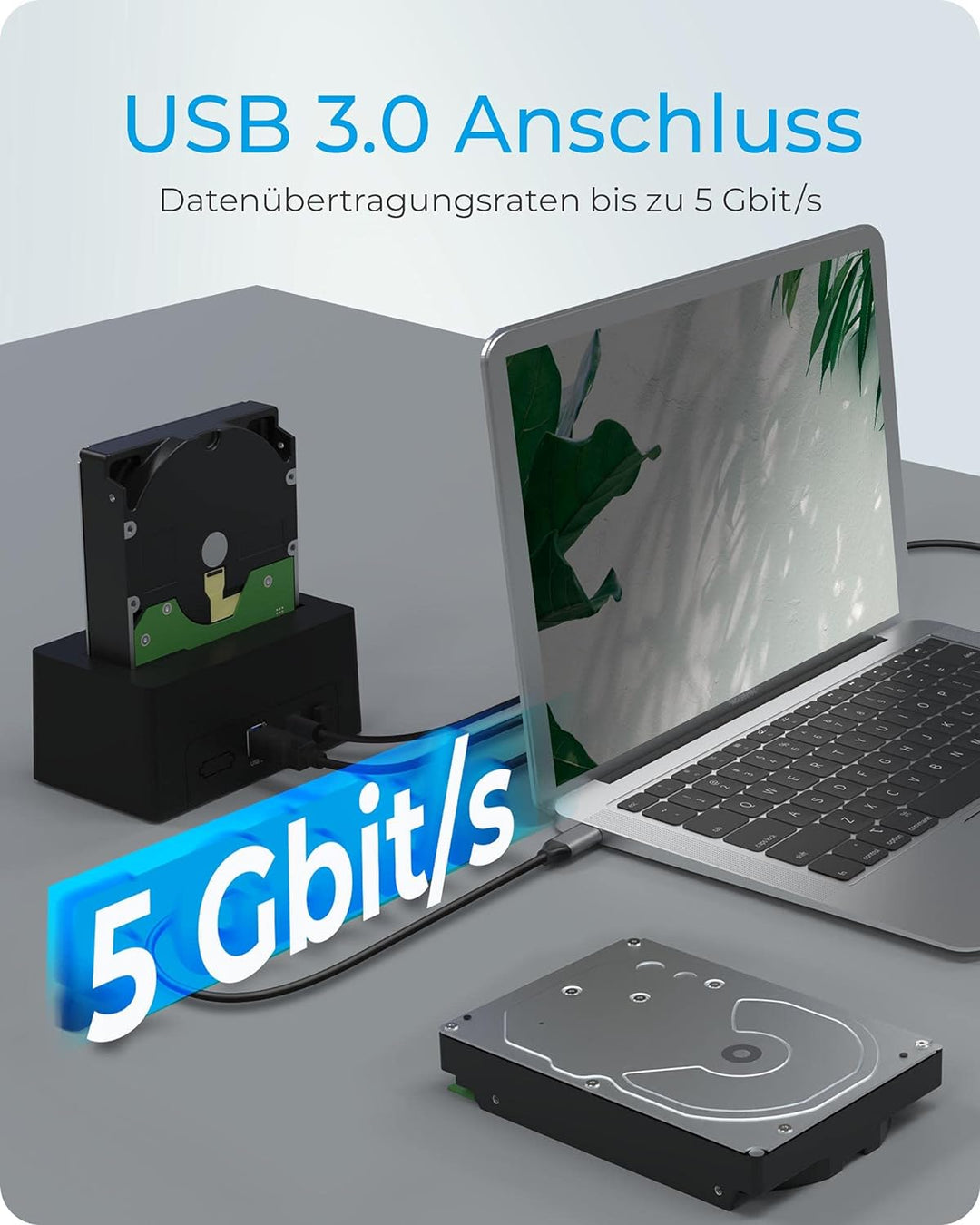 ICY BOX HDD / Festplatten Docking Station USB 3.0 für SATA 2,5 Zoll & 3,5 Zoll, Festplatten Lesegerä