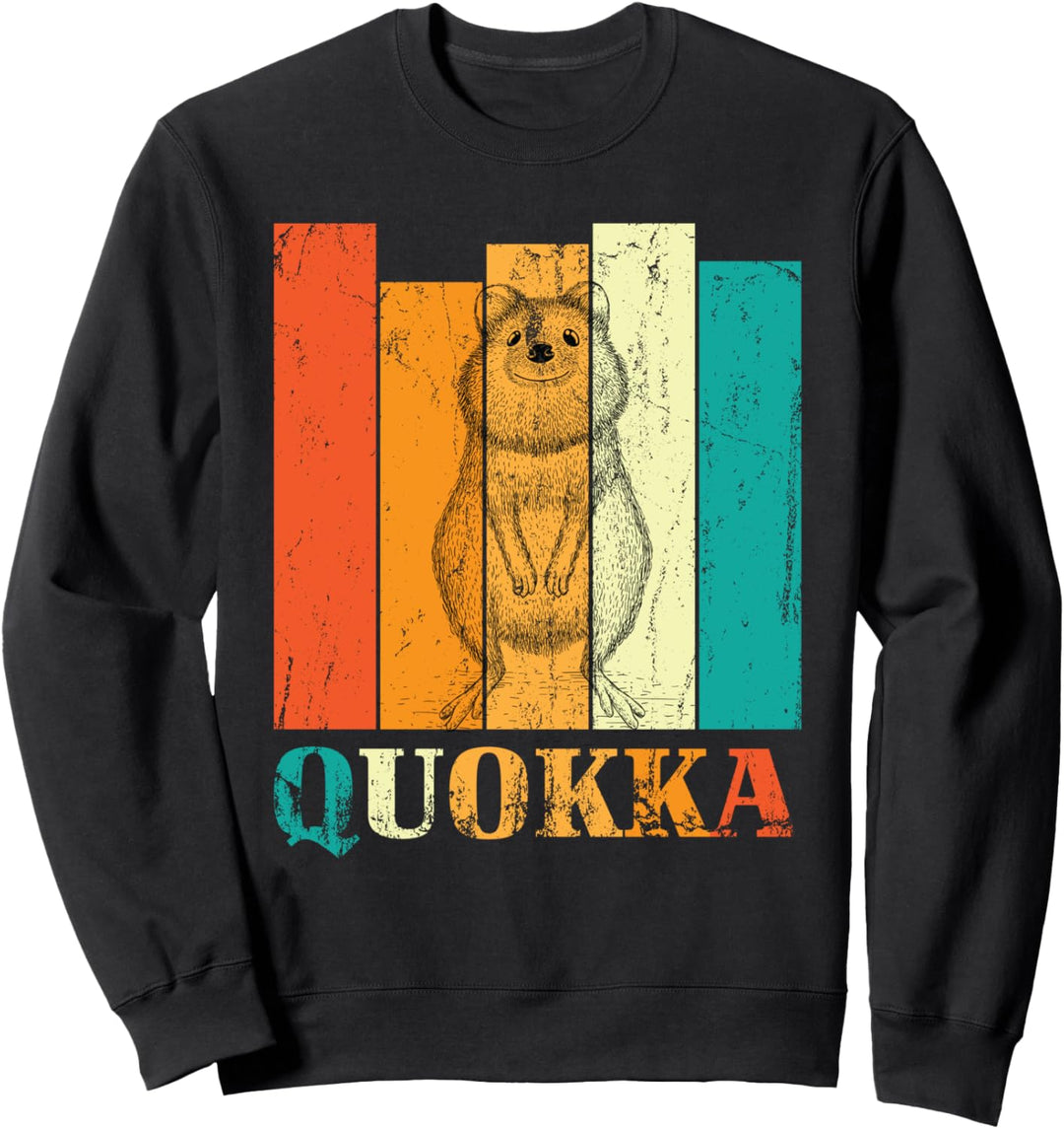 Retro Australien Backpacker Tier Geschenk Tiermotiv Quokka Sweatshirt