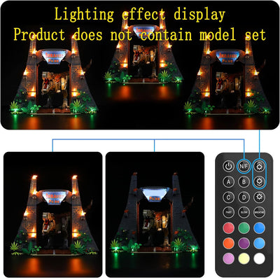 GEAMENT Licht-Set (Fernbedienung) Kompatibel mit Lego Jurassic Park: T. rex Rampage - Beleuchtungsse