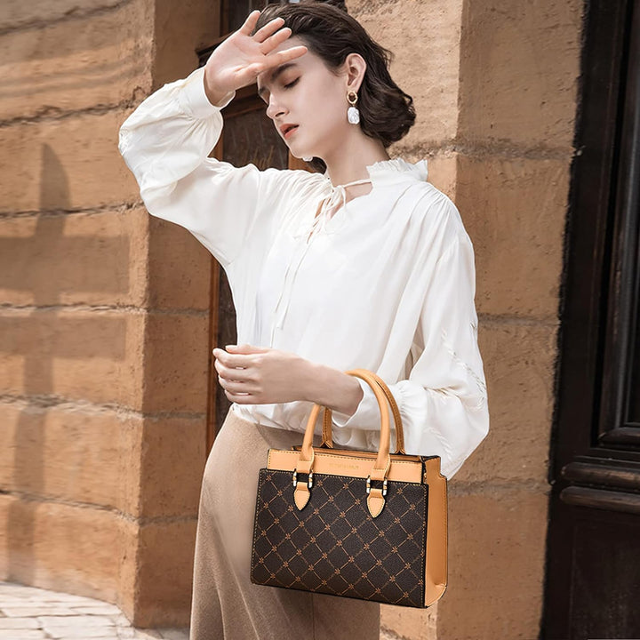 NICOLE &amp; DORIS Handtasche Damen Mittelgross Frauen Umhängetasche Elegant Schultertasche PU Leder Hen