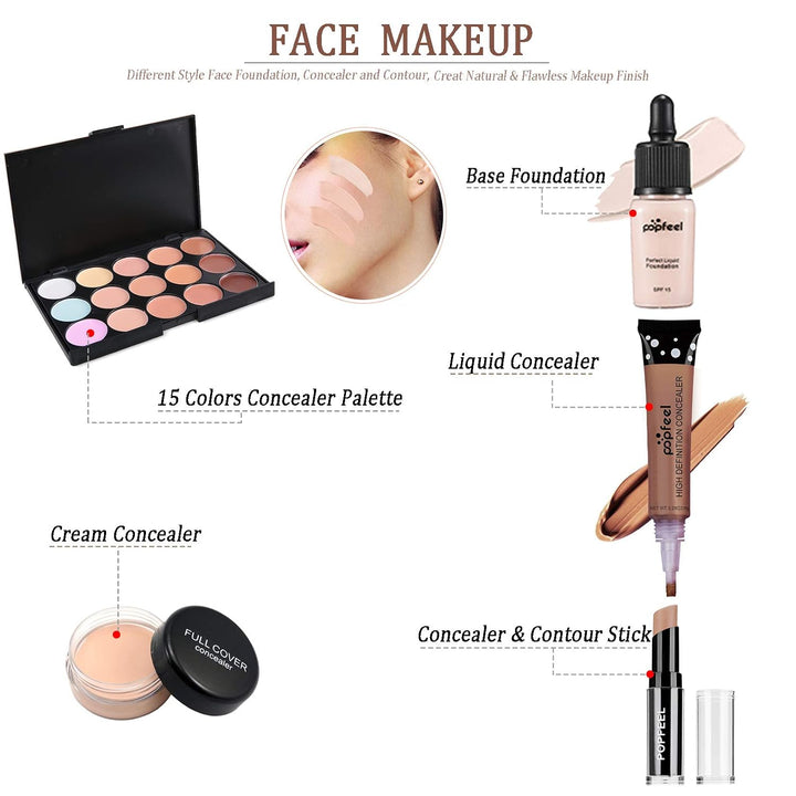 RoseFlower Schminke Set Profi Make Up Set Teenager Mädchen Schminkkoffer Kosmetische Makeup Paletten