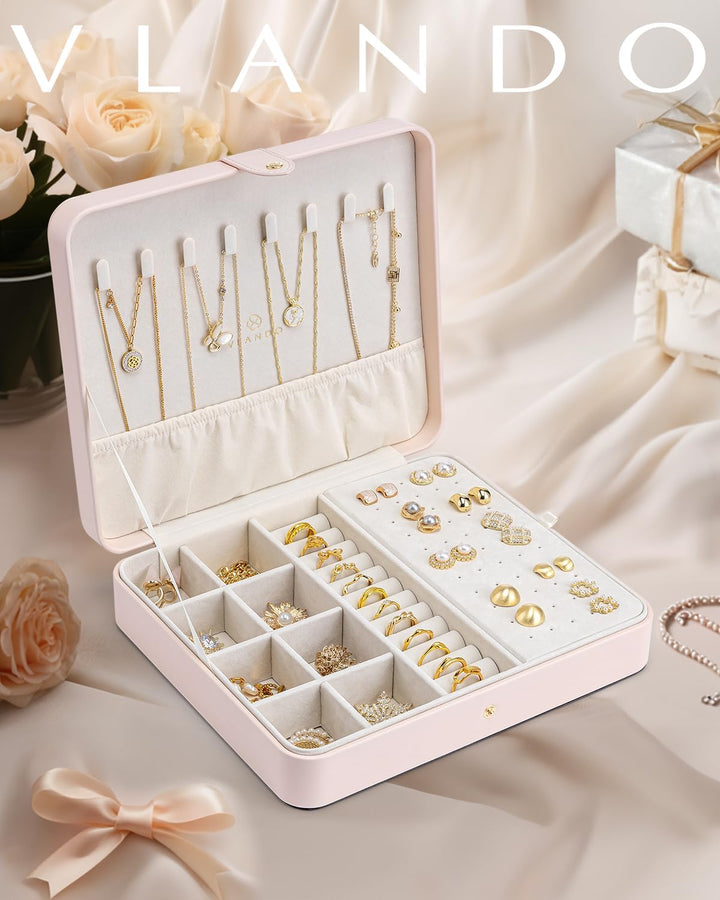 Vlando Schmuckkästchen Aulinna, Schmuckaufbewahrung Damen, Geschenke für Frauen, Schmuck Organizers