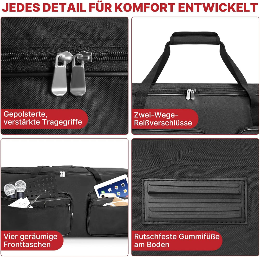 SUNDOY Keyboard Tasche – Gig Bag aus 600D Robustes Oxford-Gewebe, 10mm Schaumstoffpolsterung, Perfek