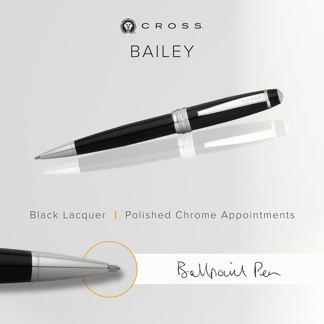 Cross Bailey Kugelschreiber (Drehmechanik, Schreibfarbe schwarz, Strichstärke M, inkl. Premium-Gesch