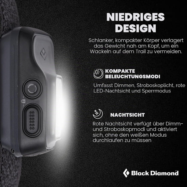 Black Diamond Cosmo 350-R Stirnlampe Kopflampe Graphite, Graphite