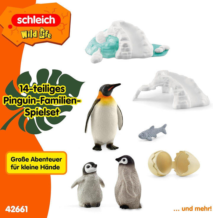 schleich 42661 Pinguin-Familienspass, ab 3 Jahren, WILD LIFE - Spielset, 14 Teile