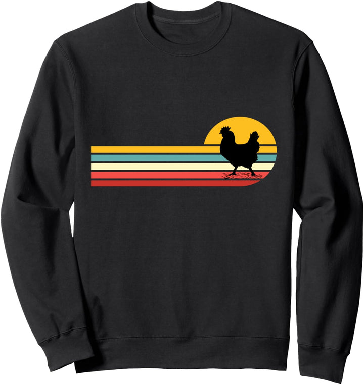 Retro Huhn Vintage Sonnenuntergang Bunte Sonne Henne Sunset Sweatshirt