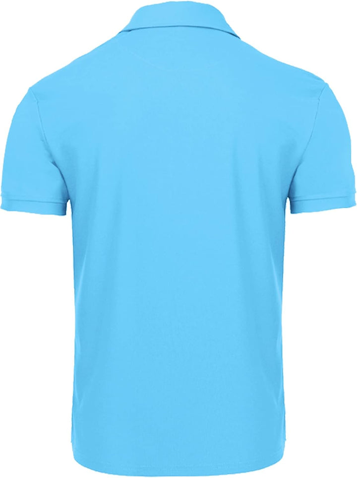 geeksport Poloshirt Herren Kurzarm Freizeit Sport Polo Golf Tshirts Männer Polohemd Himmelblau XXL,