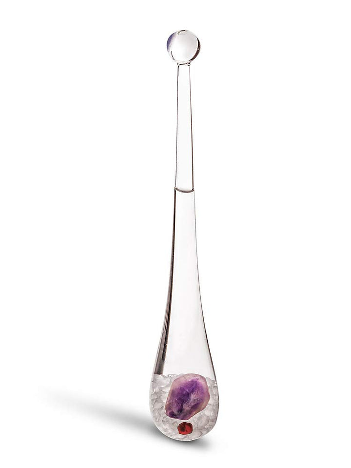 VitaJuwel Phiolino - Edelsteinstab-To-Go mit Amethyst, Granat undd Bergkristall (inkl. Lederetui), E