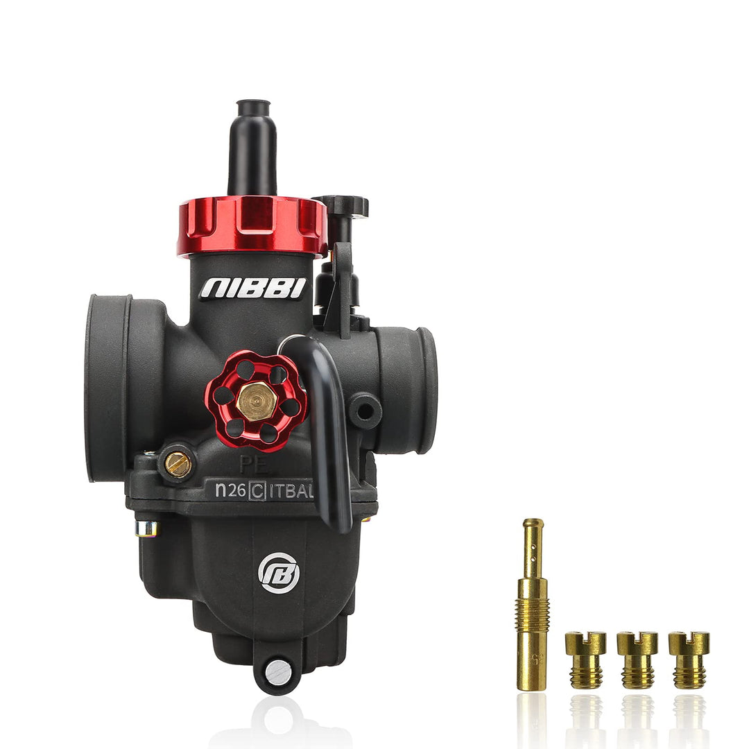 NIBBI PE26MM Vergaser Carb mit Jets für Dirt Pit Bike Motocross Motorrad Roller ATV Quad PE-26MM, PE