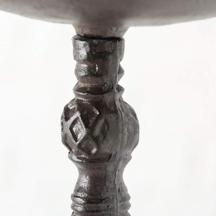 Vogeltränke, Vogelbad mit schöner Feen Figur, aus Gusseisen in antikbraun, mit Standfuss, ca. 30 cm