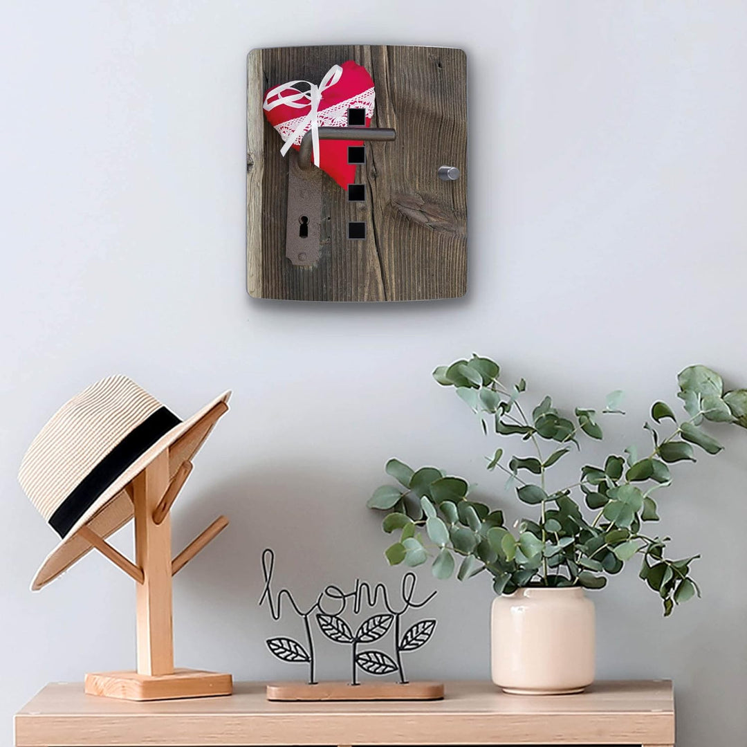 banjado® Design Schlüsselkasten aus Edelstahl Motiv Knock On Your Door für 10 Schlüssel - Schlüssels