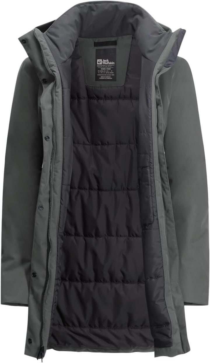 Jack Wolfskin Damen Salier Coat Coat XL slate green, XL slate green