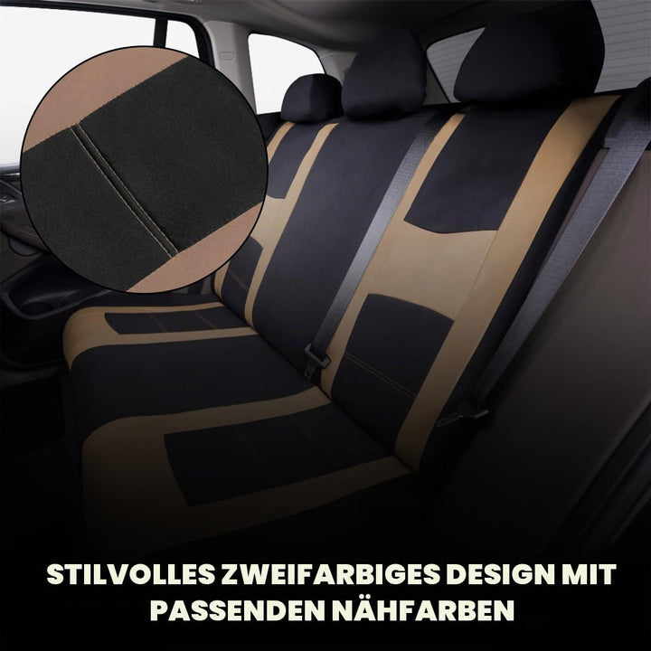 JNNJ 9 Stück Autositzbezüge Kompletter Satz, Klassisch Autositzbezüge Sitzschoner Auto Schonbezug Au