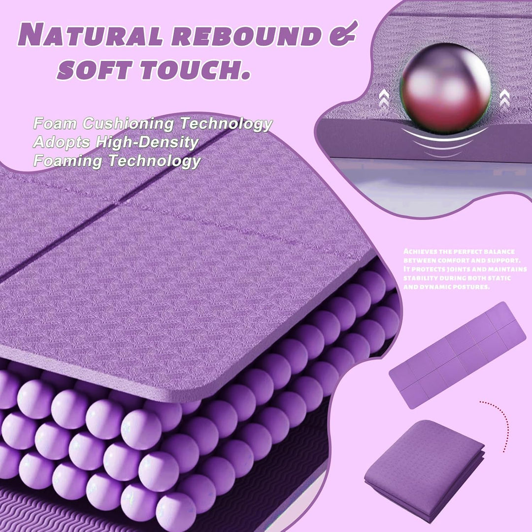 Faltbare Yogamatte Reise Leicht 183 x61x0.4 cm Reiseyogamatte Leicht Faltbar Tragbare Yoga Matte Rut