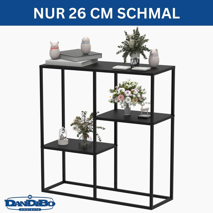DanDiBo Konsolentisch Schmal Metall Modern 80x80x26 cm Sideboard Beistelltisch 96634 Ablagetisch Flu