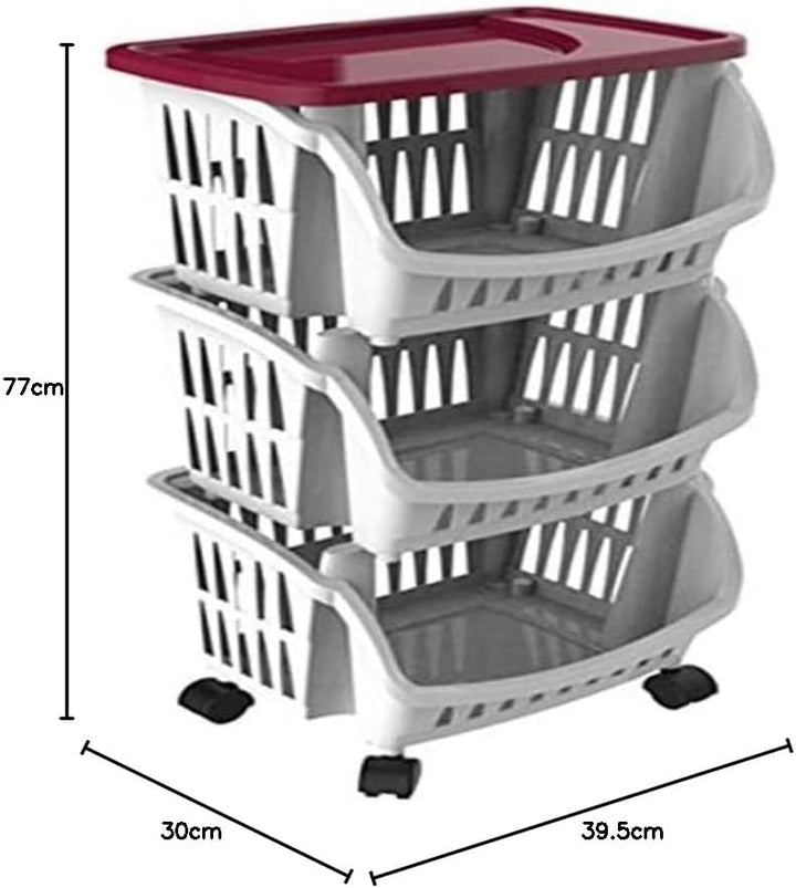 Bama Tidy Küchenrollwagen, Bordeauxrot, Bordeaux