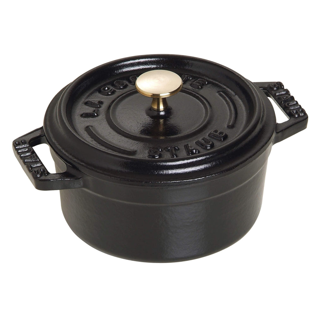 Staub 40500-101-0 Mini Cocotte, rund mit Deckel 10 cm, 0,25 L, induktionsgeeignet, mit mattschwarzer
