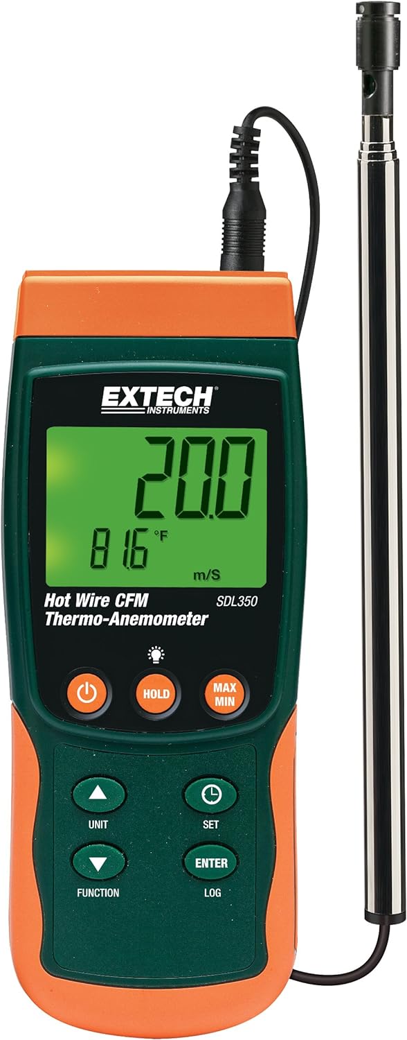Extech Anemometer SDL350 0.4 bis 25 m/s Standard, Standard