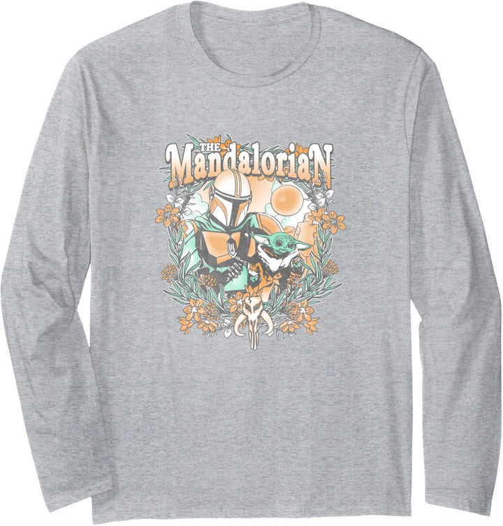Star Wars: The Mandalorian & The Child Floral Portrait Langarmshirt