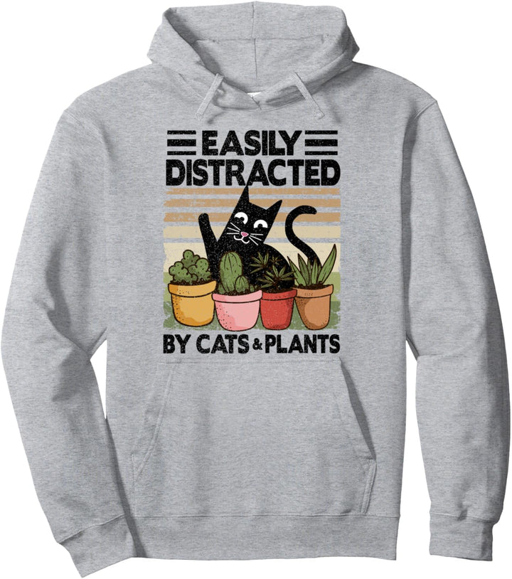 Lässt sich leicht von Katzen und Pflanzen ablenken Pullover Hoodie