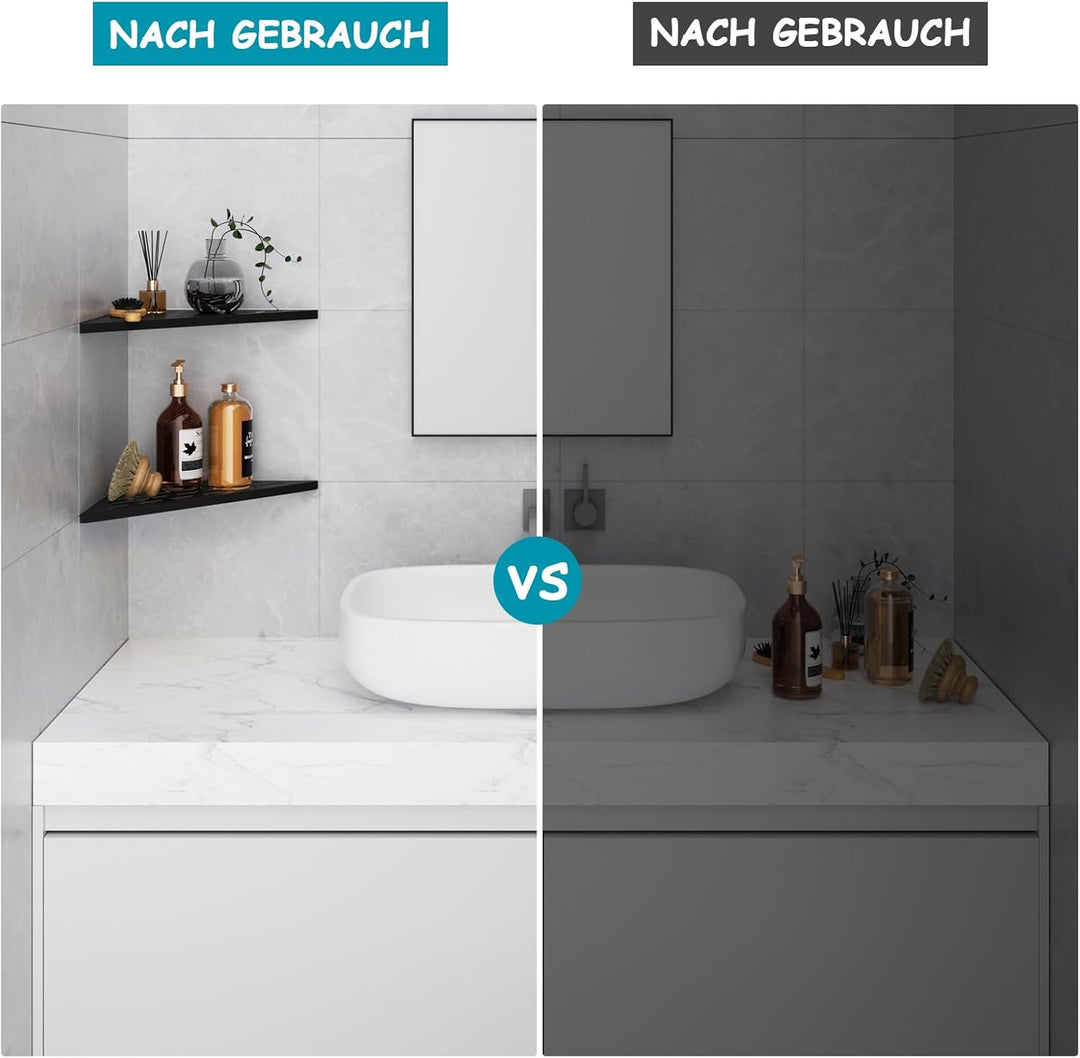 Eck-Duschregal Schwarz 304 Edelstahl Versenktes Eckregal 254 mm, Wandregal für Geflieste Wände Dreie