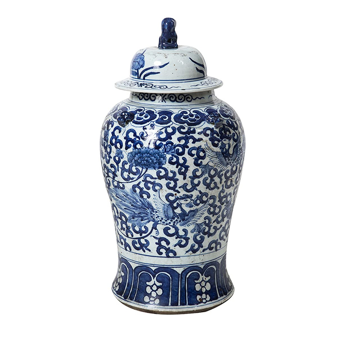 Yajutang Chinesische Porzellan Deckelvase 50 cm hoch Ø 23cm