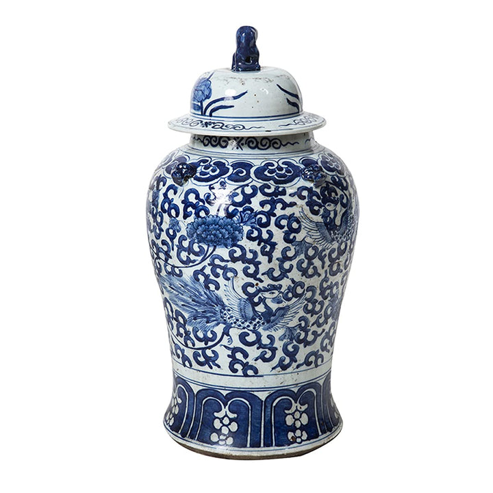 Yajutang Chinesische Porzellan Deckelvase 50 cm hoch Ø 23cm