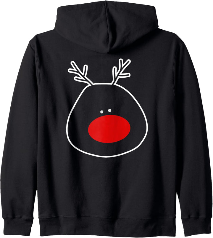 Weihnachts-Rudolph-Rentier, rote Nase, für Kinder und Mädchen Kapuzenjacke