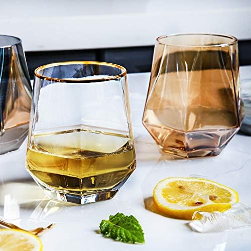Diamond Whisky Glasses 6er-Set Gekipptes Scotchglas 300 Ml Whiskyglas Moderner Look Für Männer Fraue