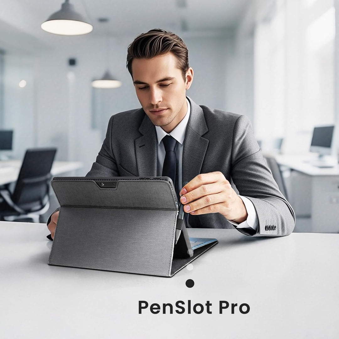 Omnpak Hülle für Surface Pro 9 Tablet, Business-Hülle mit Stifthalter, Einstellbarer Multi-Betrachtu