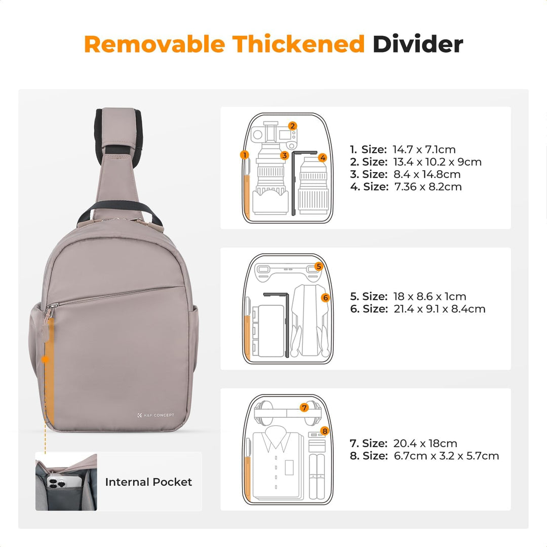 K&amp;F CONCEPT Kameratasche, Kamera Sling Tasche Schultertasche Fotorucksack Klein, Wasserdichter Kamer