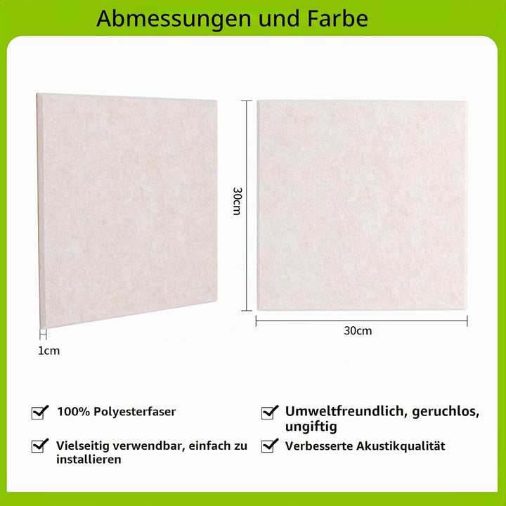 Rdutuok 12 Stück Selbstklebend Akustikplatten,30 x 30 x 1 cm Akustik Absorber Akustik Panel für Tons