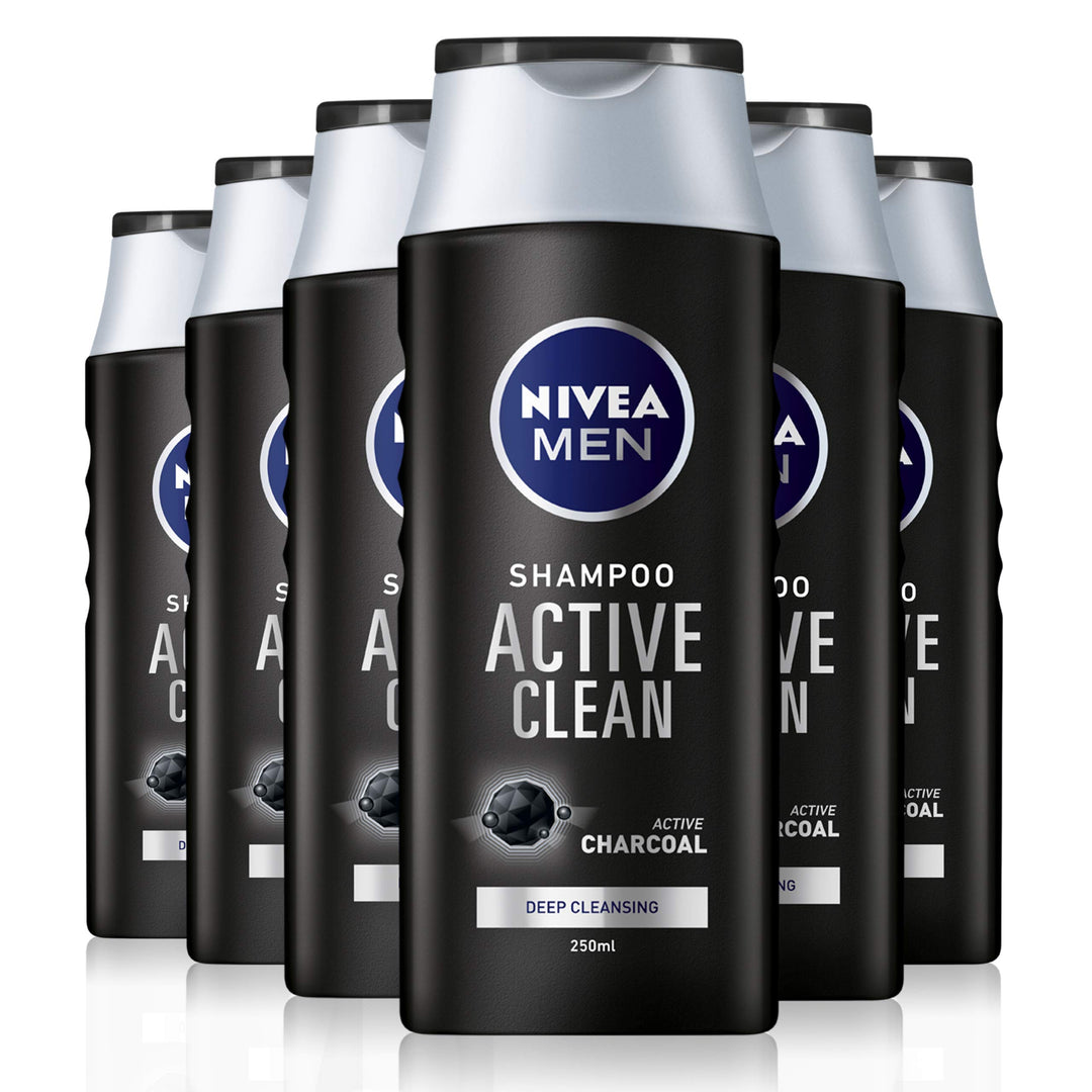 NIVEA MEN Active Clean Shampoo, 250 ml, 6 Stück 250.00 ml (6er Pack), 250.00 ml (6er Pack)