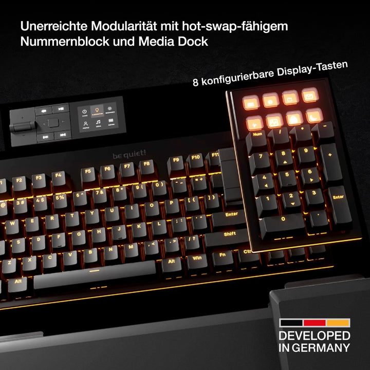 be quiet! Dark Mount Mechanische Tastatur und Dark Perk Ergo Wireless Gaming Maus-Bundle, Hot-Swap N