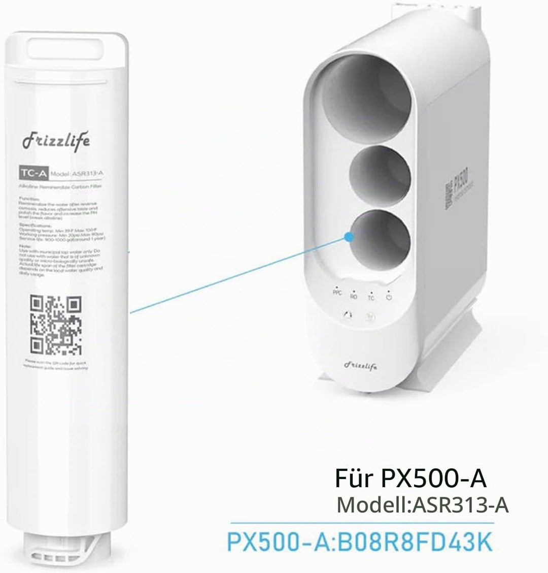 FRIZZLIFE ASR313-A Ersatz-Filterkartusche für PX500 (3. Stufe) – Remineralisierungs-Alkali-Filter