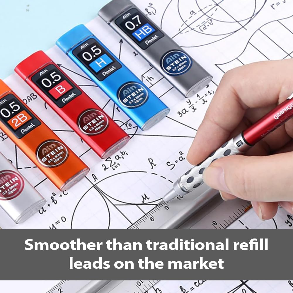 Pentel Ain STEIN C275 Feinmine, 40 Minen je Dose, 0.5 mm, Härtegrad H (12 Dosen), H