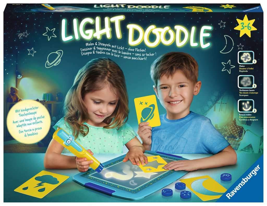 Ravensburger 18084 - Light Doodle Moon & Stars Light Doodle Mond & Sterne, Light Doodle Mond & Stern