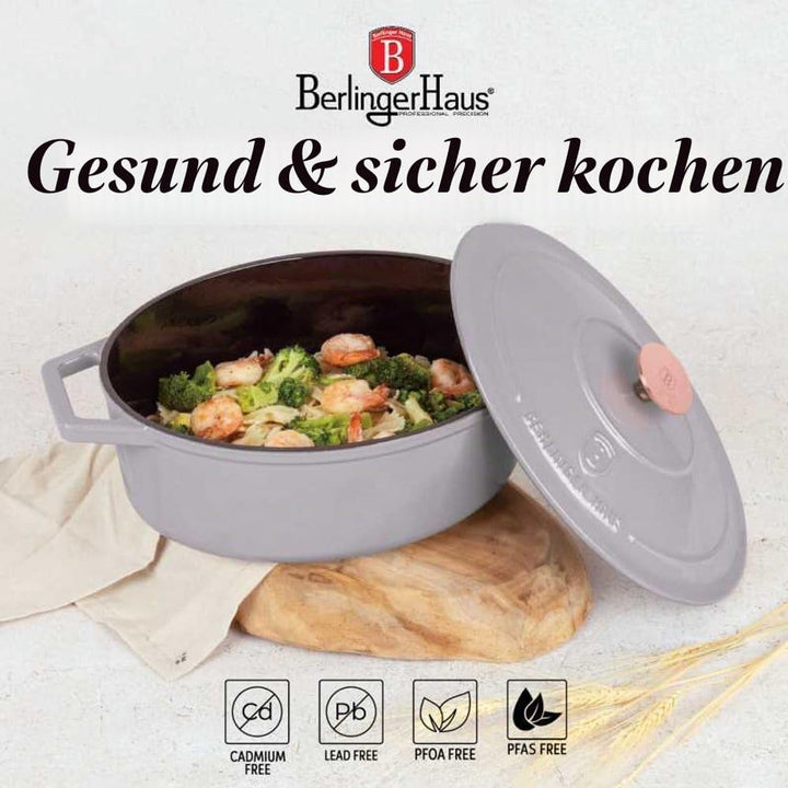 Berlinger Haus Gusseisen-Backform mit Deckel 30 cm Taupe Collection BH-6541