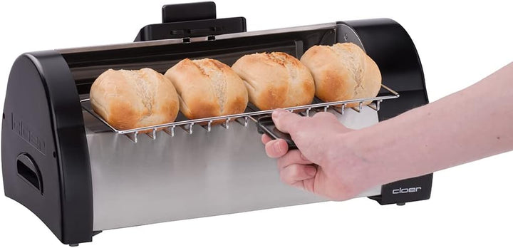 Cloer 3080 Brötchenbäcker zum Aufbacken von Brötchen, Kuchen oder Hefeteilchen 570 W, mattiertes, Ma